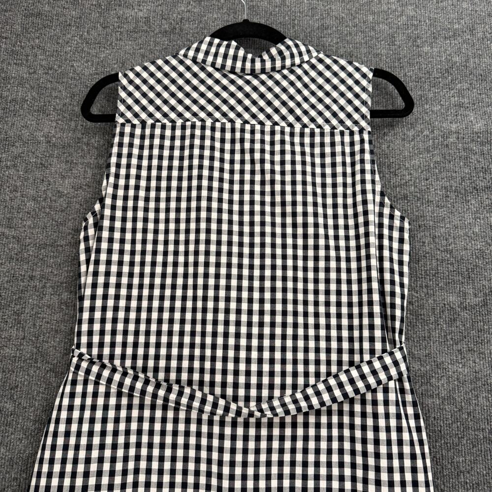 Tommy Hilfiger Plaid Button Up Shirtdress Sz 8 Black White Belted Preppy Pockets - Picture 7 of 13